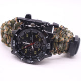 Outdoor survival flingers Flint compass Rescue Rope watch - sheapshoop