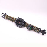 Outdoor survival flingers Flint compass Rescue Rope watch - sheapshoop