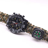 Outdoor survival flingers Flint compass Rescue Rope watch - sheapshoop